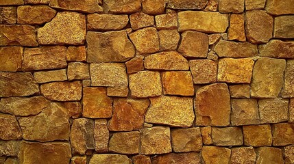 Brown orange gold background. Stone wall surface texture.