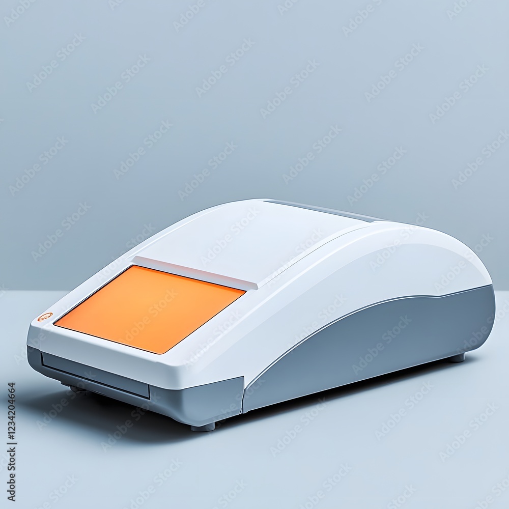 Poster sterile bone densitometer isolated on a minimalist background designed to assess bone density and os