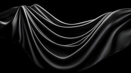 Fototapeta premium Dark Elegant Draped Black Fabric with Smooth Texture and