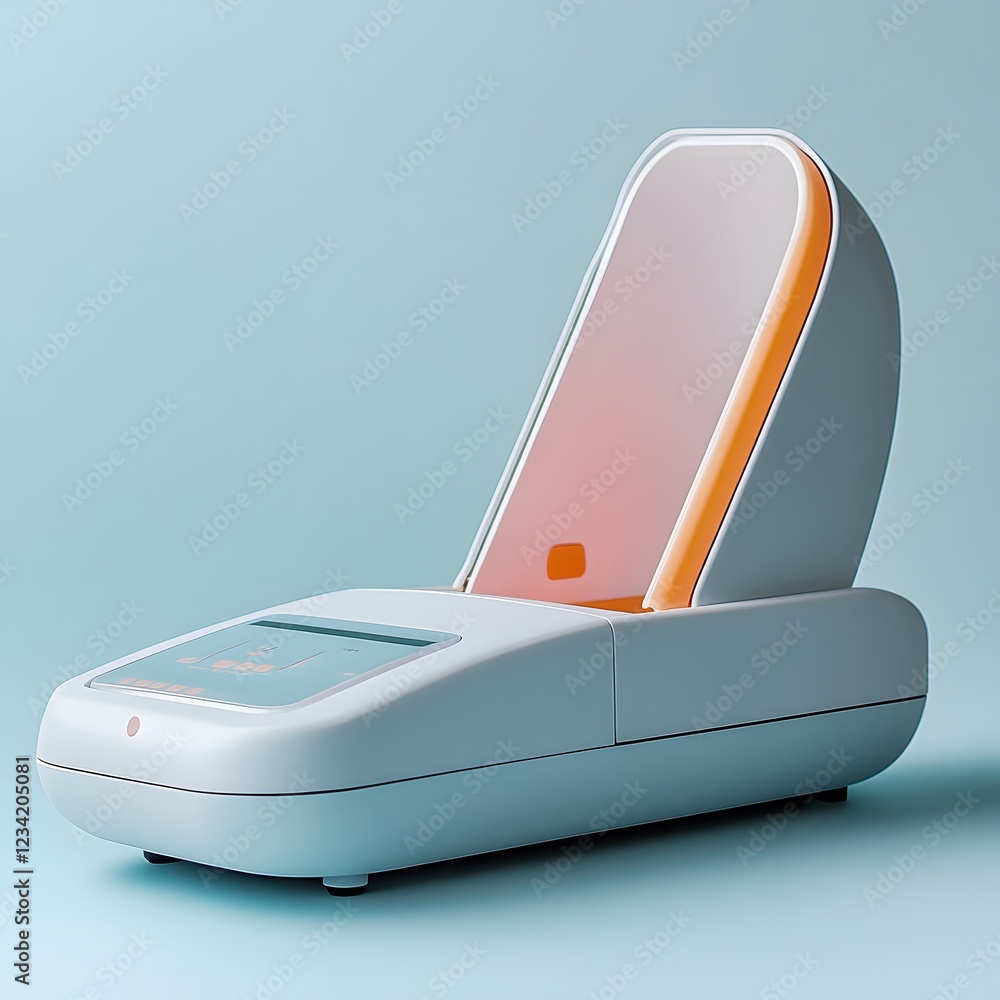 Poster sterile bone densitometer isolated on a minimalist background designed to assess bone density and os