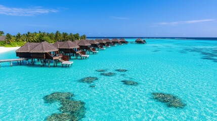Exotic Overwater Bungalows at Tropical Island Resort
