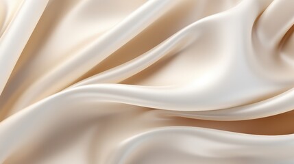 Obraz premium Elegant and Smooth Silk Fabric in Soft Cream Color, Ideal for Fashion, Interior Design, or Textile Backgrounds, Perfect for Creative Projects and Advertising