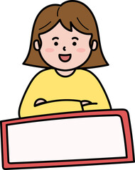 팔짱 낀 당당한 여자 아이