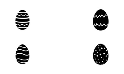 Eastern Egg Silhouette Set In Black And White