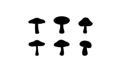 Mushroom silhouette set in black and white