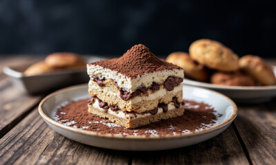 Tiramisu with Coffee-Soaked Ladyfingers and Cocoa Powder