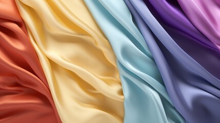 Soft and Luxurious Fabric Drapery in Vibrant Colors Ideal for Backgrounds, Textiles, and Creative Projects