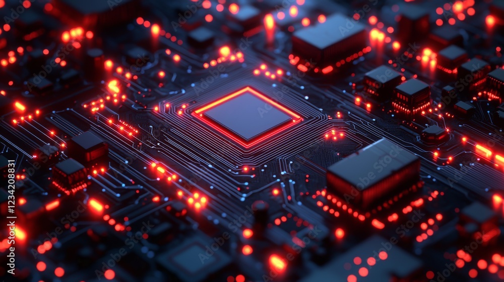 Poster exploring the intricacies of modern microchip technology