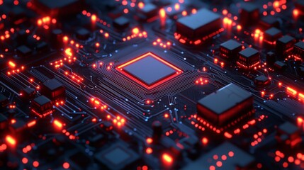 Fototapeta premium Exploring the Intricacies of Modern Microchip Technology