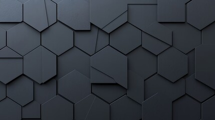 Obraz premium Dark Grey Hexagonal Geometric Pattern Background Texture