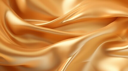 Obraz premium Beautiful Abstract Golden Background with Flowing Satin Fabric Creating a Luxurious and Elegant Atmosphere for Various Design Projects