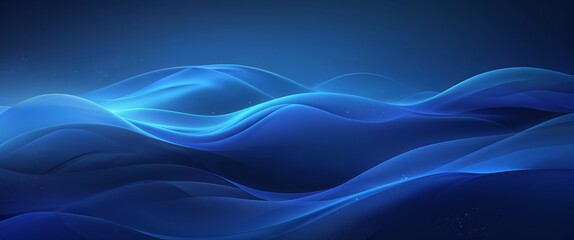 Fototapeta premium Deep blue misty glowing background with smooth silky gradient and soft texture 