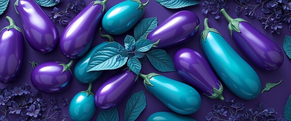 Eggplant and cerulean metallic glowing color background