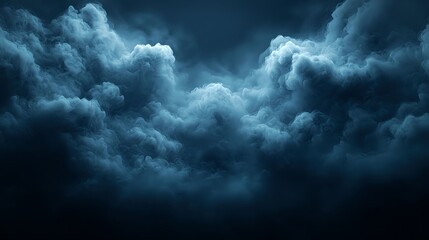 Obraz premium Dark Moody Cloudscape Intense Blue Stormy Night Sky