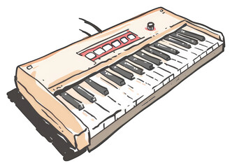 Fototapeta premium A Vintage Style Keyboard Synthesizer Instrument