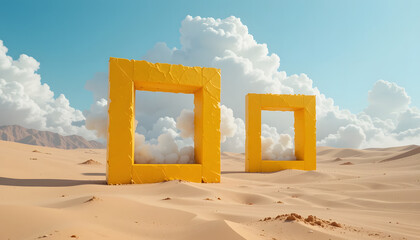 the yellow square portals on sunny day.