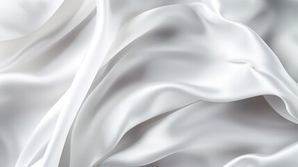 Obraz premium Close-Up of Crumpled Pure White Silk Fabric with Soft Texture and Elegant Drapery Displaying Smooth Surface and Gentle Movement