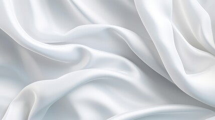 Obraz premium Close-Up of Crumpled Pure White Silk Fabric for Background Use in Textures, Patterns, and Elegant Design Projects
