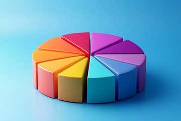 Obraz premium Colorful geometric pie chart model demonstrating effective data representation in educational settings