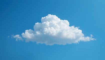 White cloud isolated on blue background. 