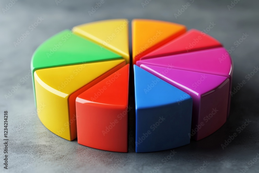 Aufkleber Brightly colored geometric shapes arranged in a circular pattern for educational play and learning activities
