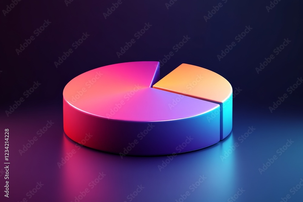 Fototapete colorful pie chart on a dark background showcasing data visualization and analysis techniques