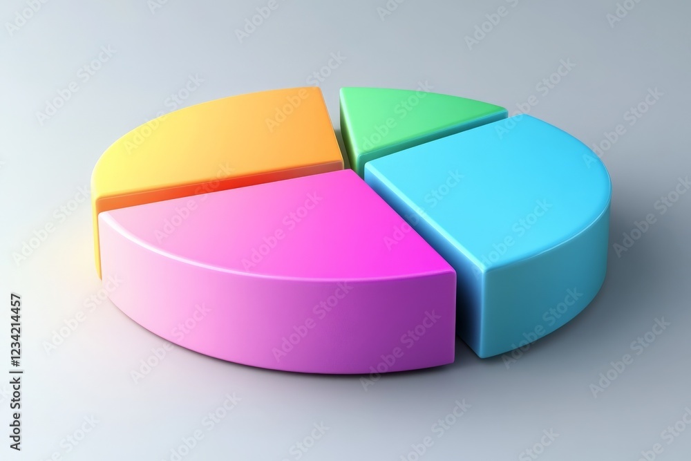 Aufkleber colorful pie chart representing data distribution in a modern, minimalist style