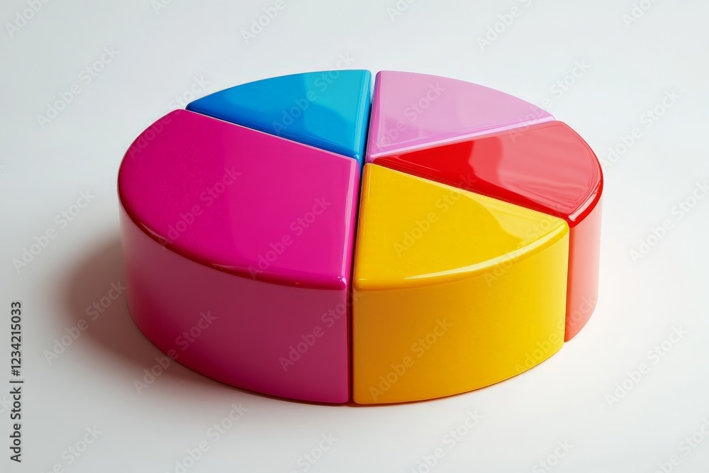 Poster brightly colored toy segments arranged in a circular shape showcasing playful design and vibrant hue