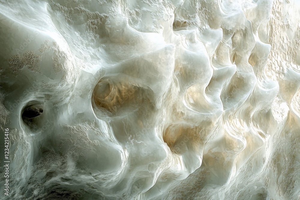 Aufkleber unique texture of natural ice formations in a frozen cave revealing intricate patterns