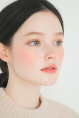 Fresh and Radiant Natural Beauty with Freckles and Glowing Skin