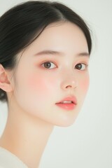 Fresh and Radiant Natural Beauty with Freckles and Glowing Skin