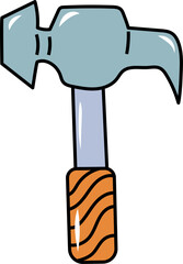 Hand Drawn Colorful Hammer Illustration