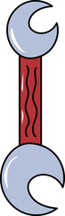 Cartoon Wrench Illustration with Red Handle