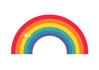 vibrant graphic features colorful rainbow crisp white