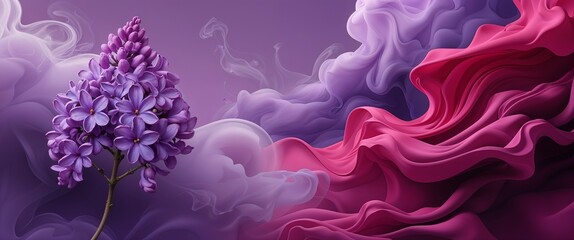 Lilac and crimson smoky smooth background