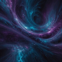 "A futuristic abstract background with swirling, nebula-like shapes in iridescent colors—deep purples, electric blues, and shimmering silver. The smooth, liquid-like forms give a sense of movement  .