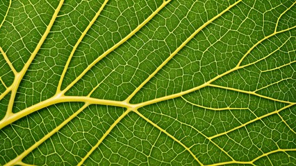 Close-up of vibrant green leaf veins, intricate network, natural texture, botanical detail, background, wallpaper.