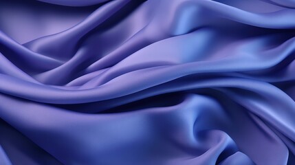 Obraz premium Close-Up Shot of Smooth Indigo Fabric Texture Displaying Elegant Folds and Soft Sheen for Textile and Design Backgrounds