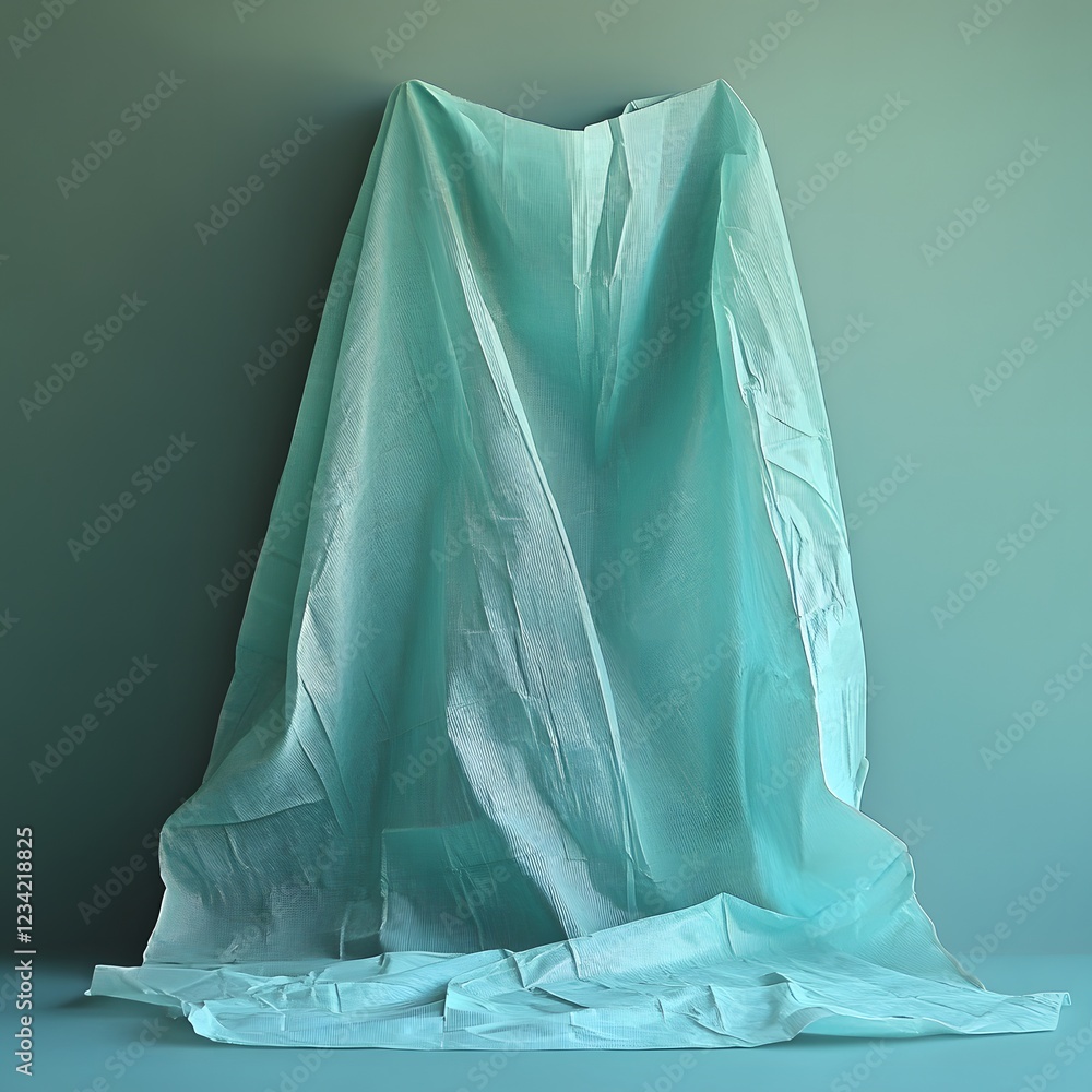Poster sterile surgical drape isolated on a minimalist background ready for use in maintaining a sterile fi