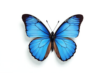 blue butterfly wings appear delicate pristine white