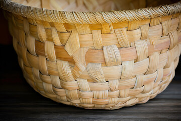 Obraz premium Intricate Woven Basket Texture Close-Up