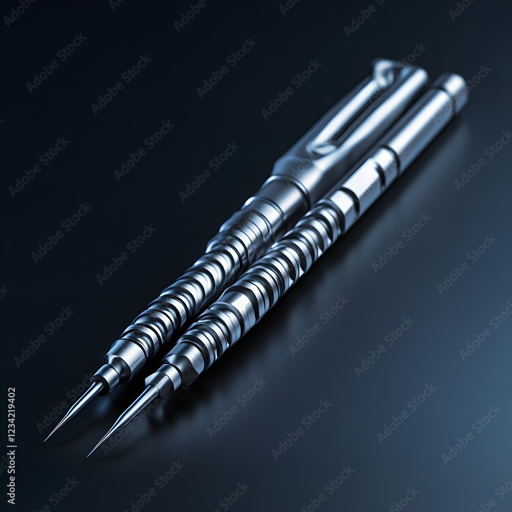 Poster sterile surgical drill isolated on a minimalist background with sharp precision bits ready for ortho