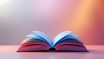 book 3D illustration colorful background