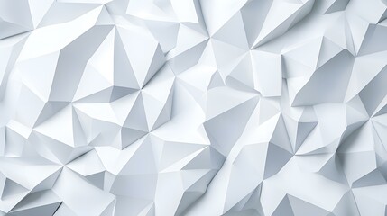 Fototapeta premium The image shows a textured surface composed of numerous off-white, angular, triangular shapes creating a complex, three-dimensional, abstract pattern.
