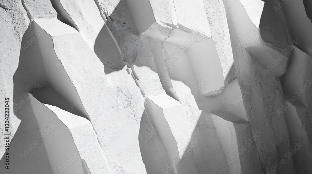 Aufkleber abstract monochromatic image with geometric shapes and shadows created from light