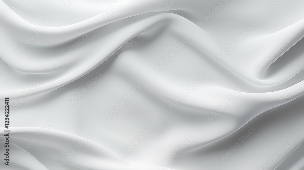 Poster soft white fabric texture with abstract flowing waves ideal for backgrounds and elegant designs in v
