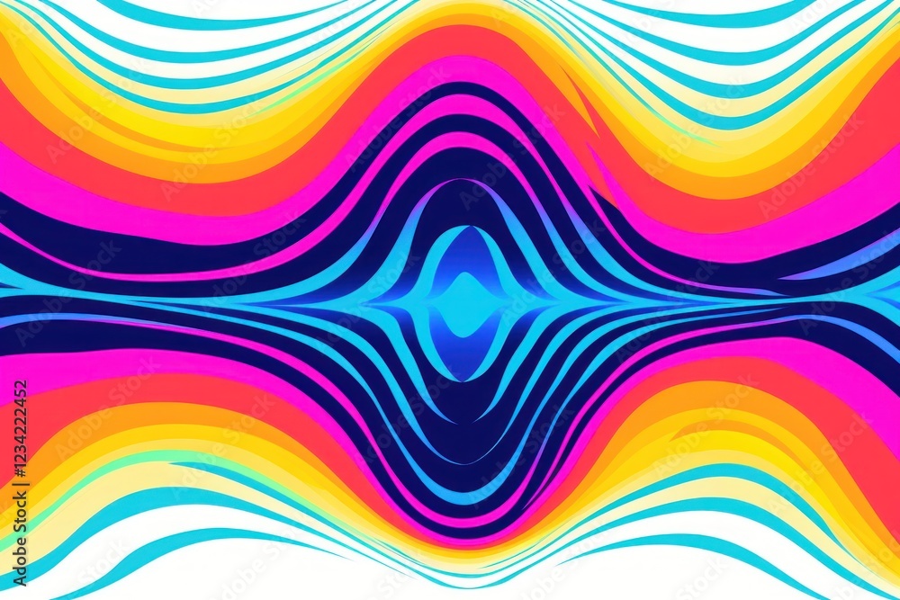 Poster psychedelic line abstract graphics pattern.