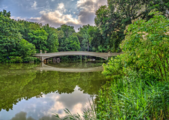 Bow bridge in summer, early morning,summer