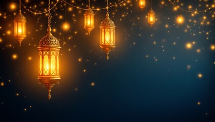 Golden Lanterns: A Festive, Warm, and Enchanting Night Scene