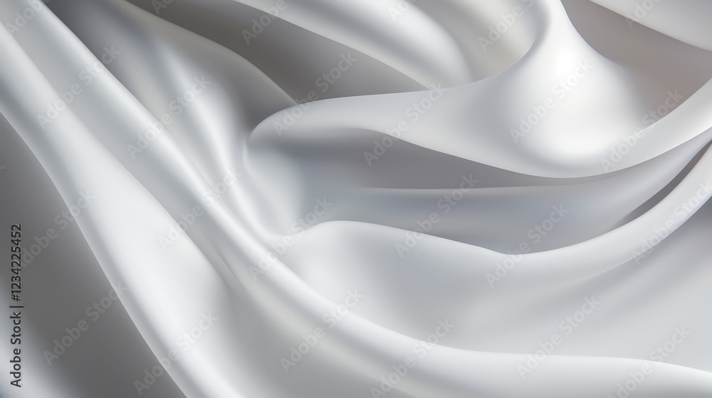 Aufkleber close-up of soft white fabric with gentle flow and subtle texture, ideal for background or textile d